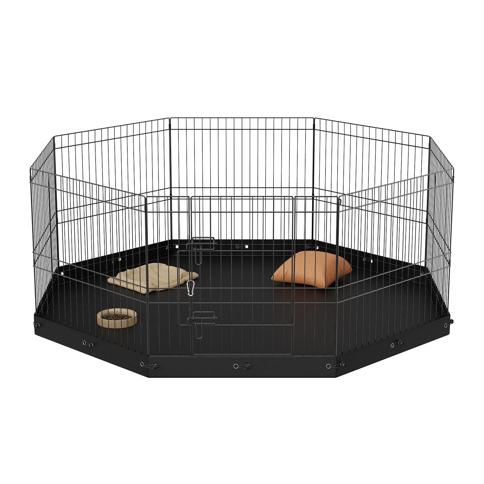 VEVOR Dog Playpen, 8 Panels Foldable Metal Dog Exercise Pen with Bottom Pad, 24