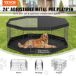 VEVOR Dog Playpen, 8 Panels Foldable Metal Dog Exercise Pen with Top Cover and Bottom Pad, 24