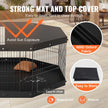 VEVOR Dog Playpen, 8 Panels Foldable Metal Dog Exercise Pen with Top Cover and Bottom Pad, 24