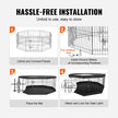VEVOR Dog Playpen, 8 Panels Foldable Metal Dog Exercise Pen with Top Cover and Bottom Pad, 24