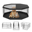 VEVOR Dog Playpen, 8 Panels Foldable Metal Dog Exercise Pen with Top Cover and Bottom Pad, 24
