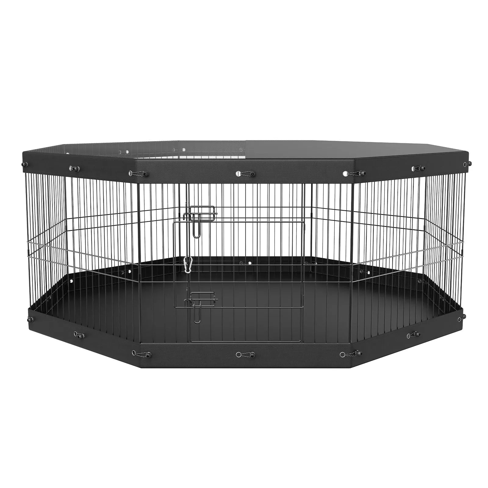 VEVOR Dog Playpen, 8 Panels Foldable Metal Dog Exercise Pen with Top Cover and Bottom Pad, 24