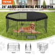 VEVOR Dog Playpen, 8 Panels Foldable Metal Dog Exercise Pen with Top Cover, 24