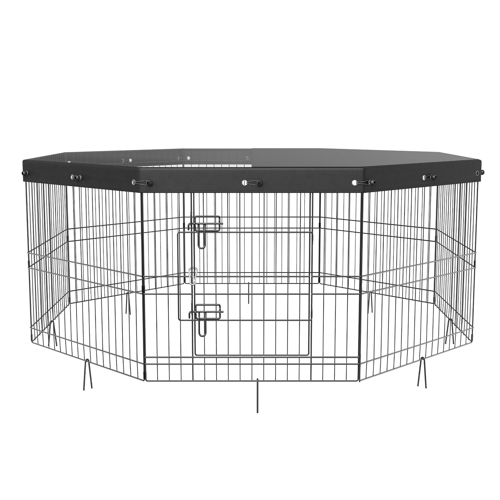VEVOR Dog Playpen, 8 Panels Foldable Metal Dog Exercise Pen with Top Cover, 24