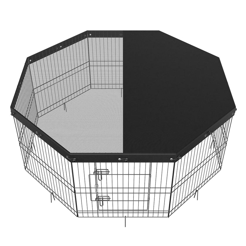 VEVOR Dog Playpen, 8 Panels Foldable Metal Dog Exercise Pen with Top Cover, 24