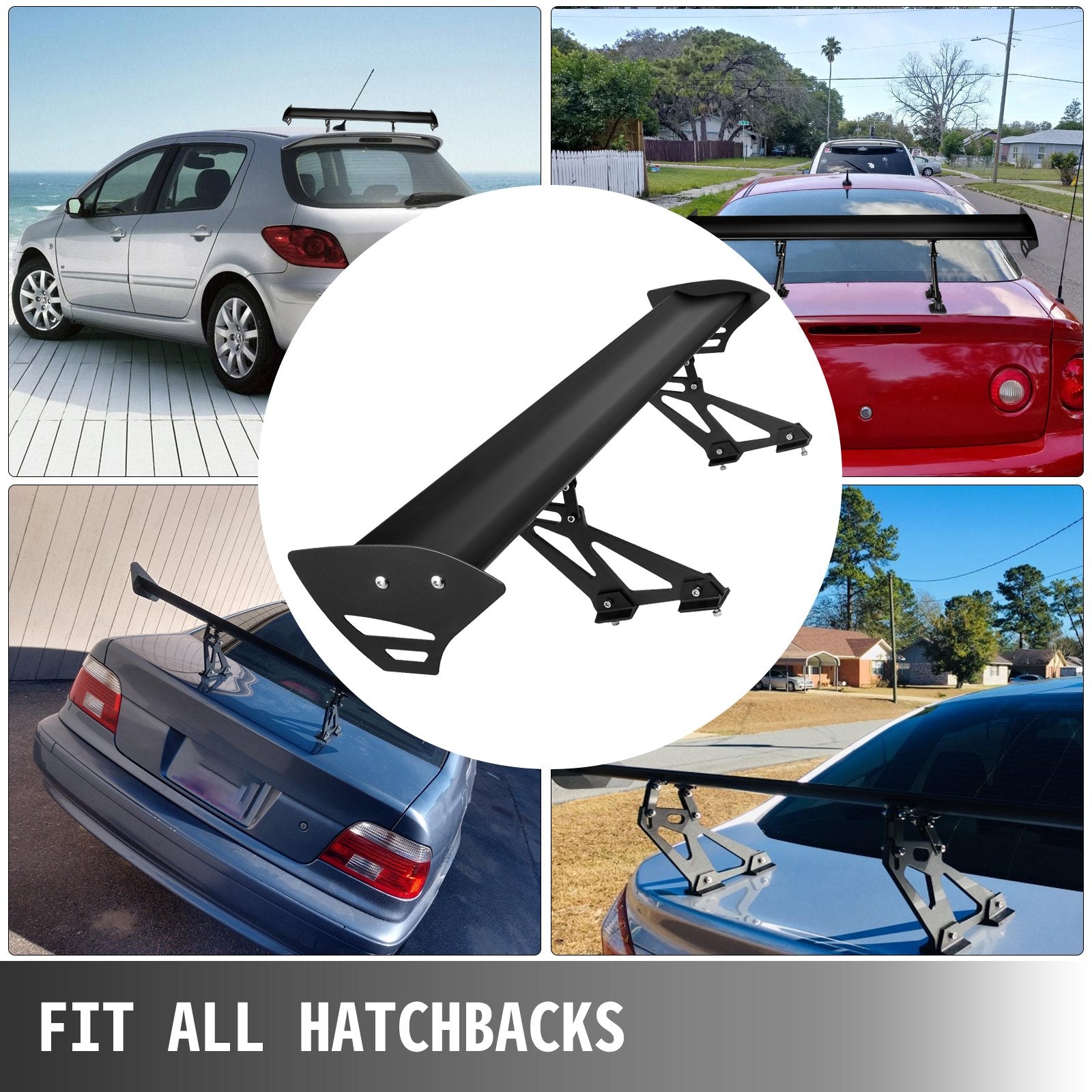 Universal GT Wing Spoiler 110CM Lightweight Aluminum Rear Spoiler Wing Adjustable Angel Single Deck