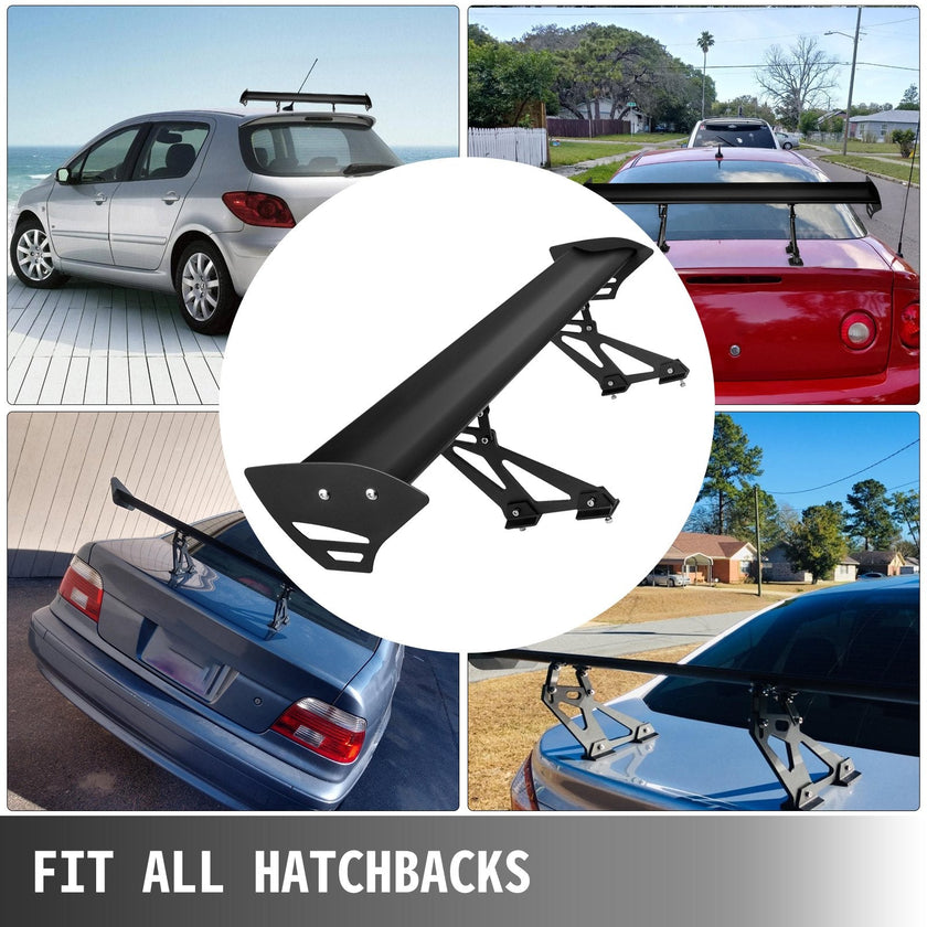 Universal GT Wing Spoiler 110CM Lightweight Aluminum Rear Spoiler Wing Adjustable Angel Single Deck