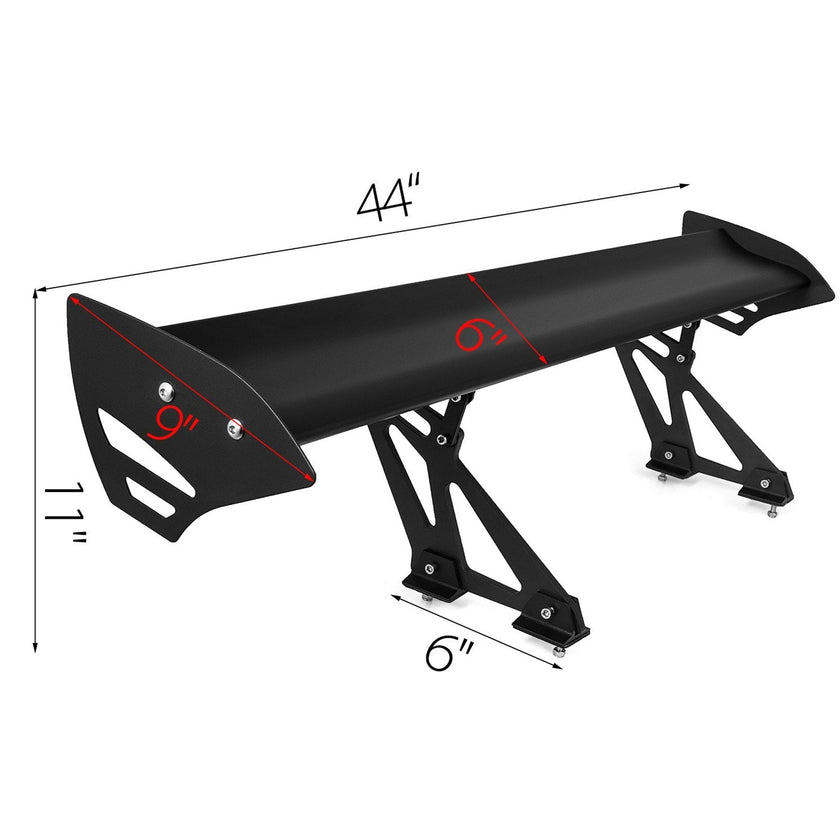 Universal GT Wing Spoiler 110CM Lightweight Aluminum Rear Spoiler Wing Adjustable Angel Single Deck