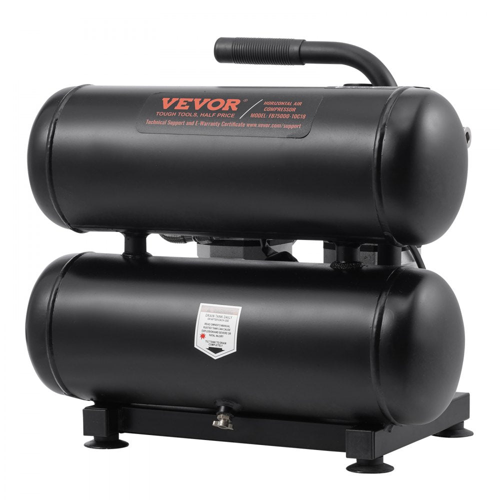 VEVOR Air Compressor Compact Portable Oil Free Compressor 4.6 Gallon 90 PSI