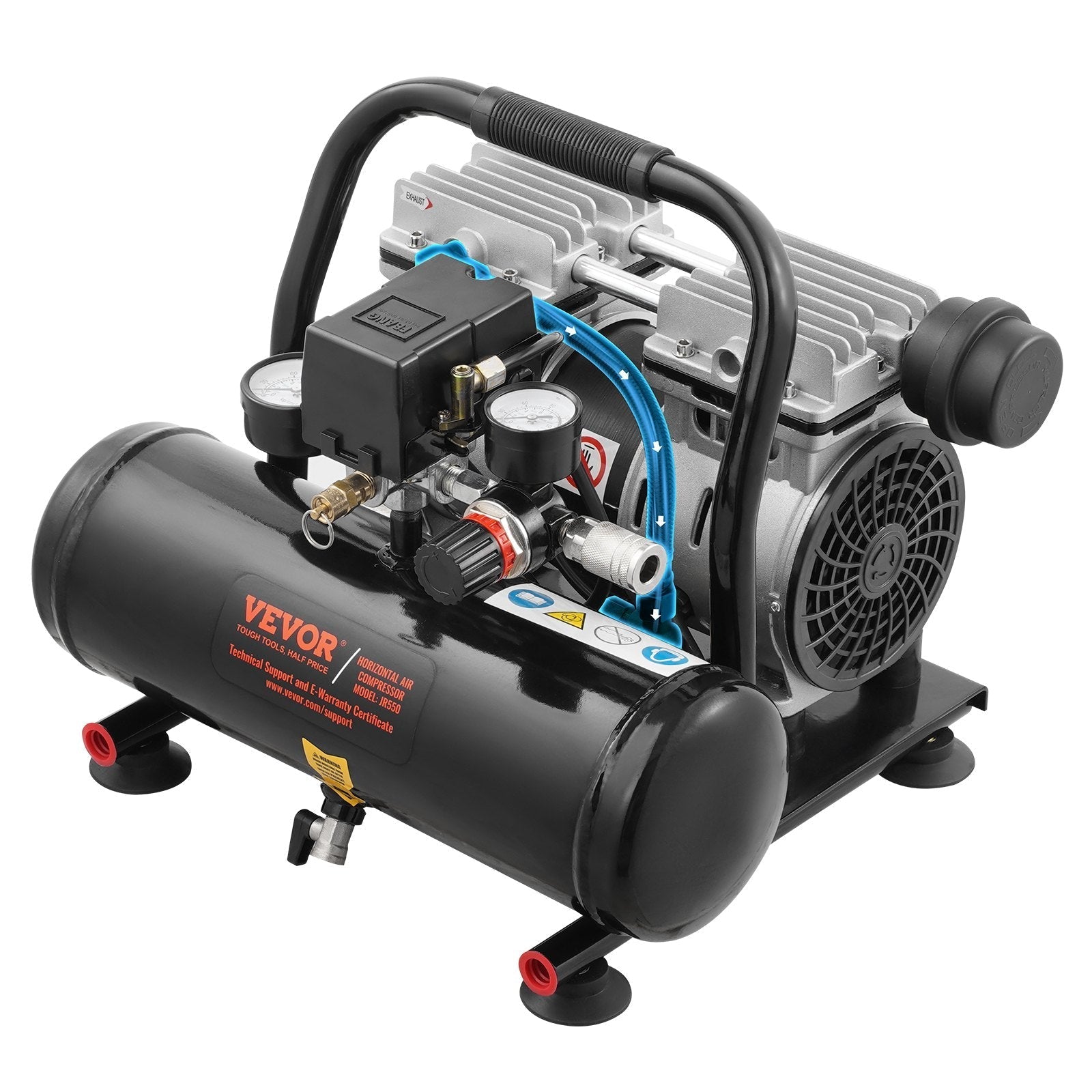 VEVOR Air Compressor Compact Portable Oil Free Compressor 1 Gallon 90PSI