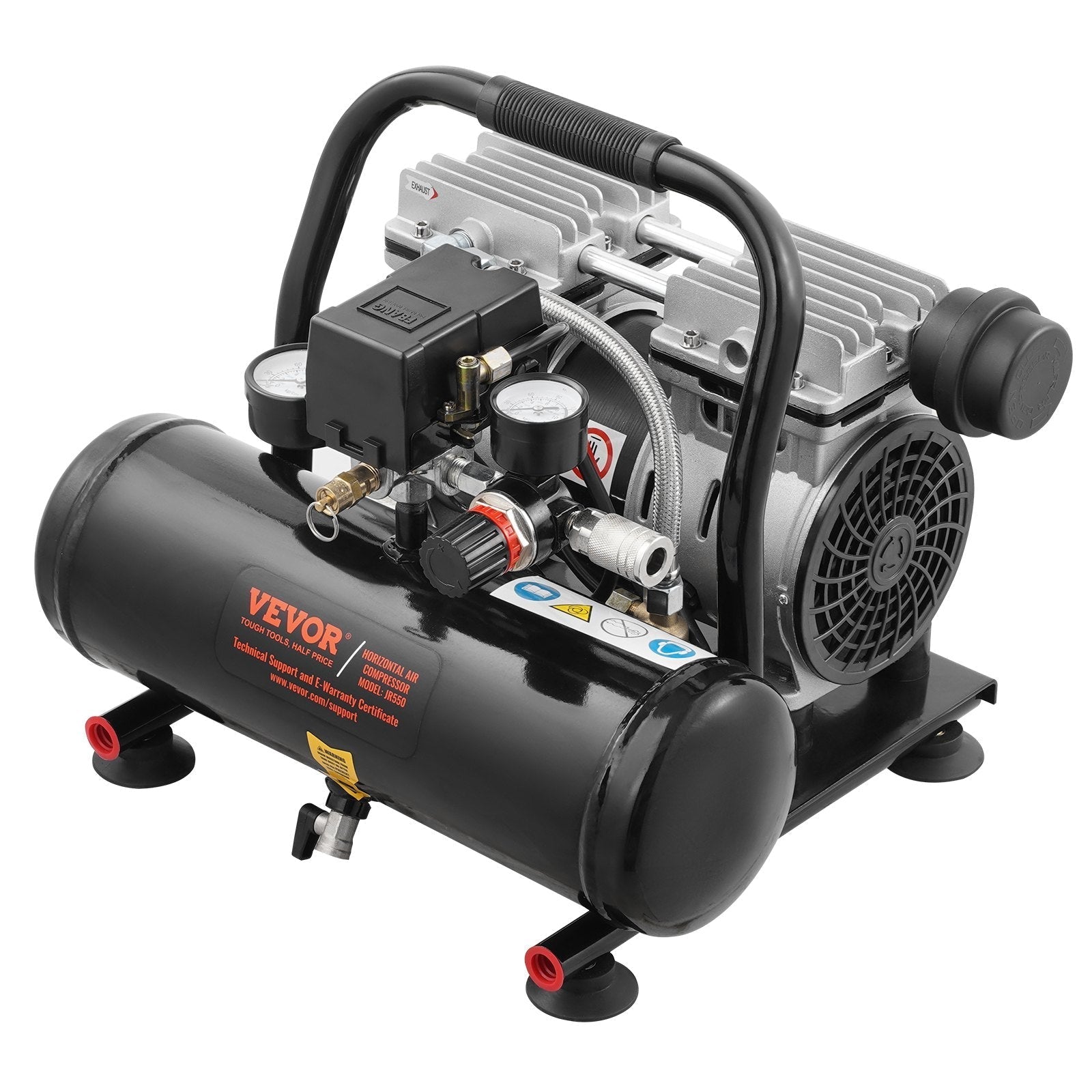 VEVOR Air Compressor Compact Portable Oil Free Compressor 1 Gallon 90PSI