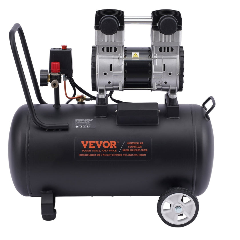VEVOR Air Compressor Compact Portable Oil Free Compressor 15 Gallon 90 PSI