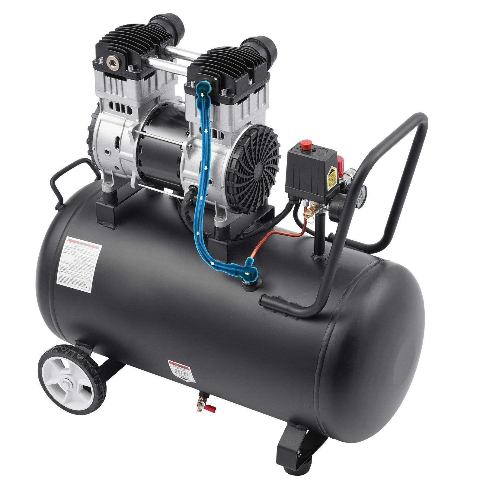 VEVOR Air Compressor Compact Portable Oil Free Compressor 15 Gallon 90 PSI