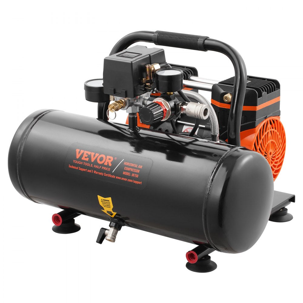 VEVOR Air Compressor Compact Portable Oil Free Compressor 2 Gallon 8bar