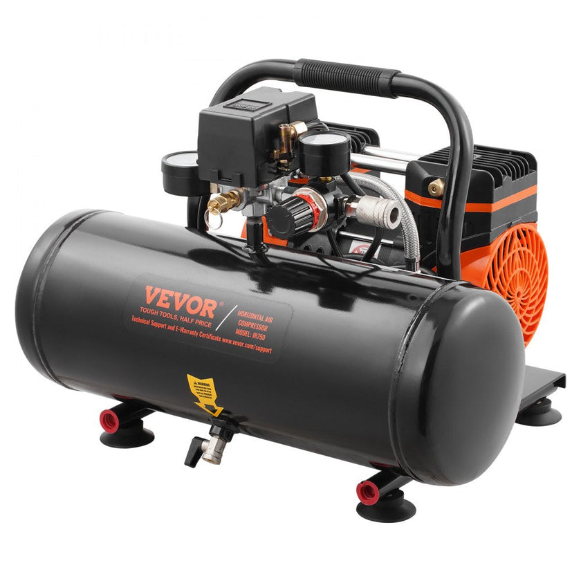 VEVOR Air Compressor Compact Portable Oil Free Compressor 2 Gallon 8bar