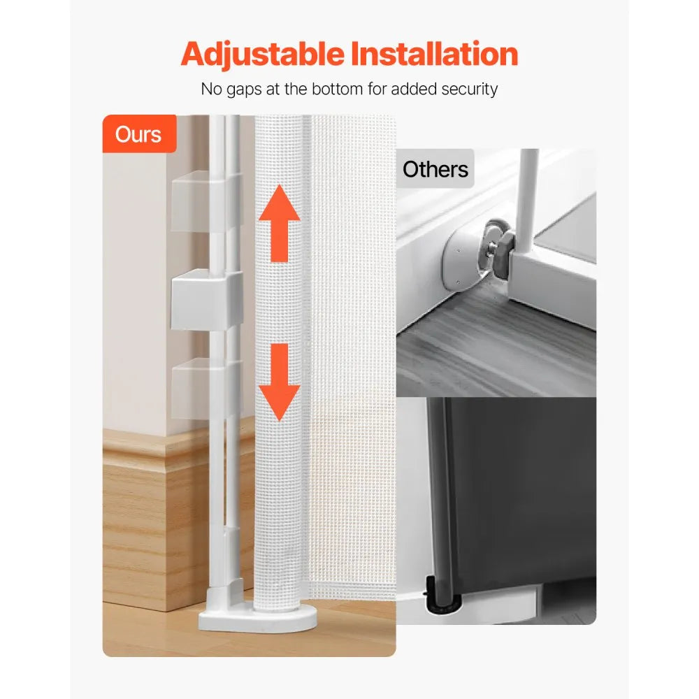VEVOR Retractable Baby Gate 34 in Tall Extend to 55 in Wide Kids Pets White