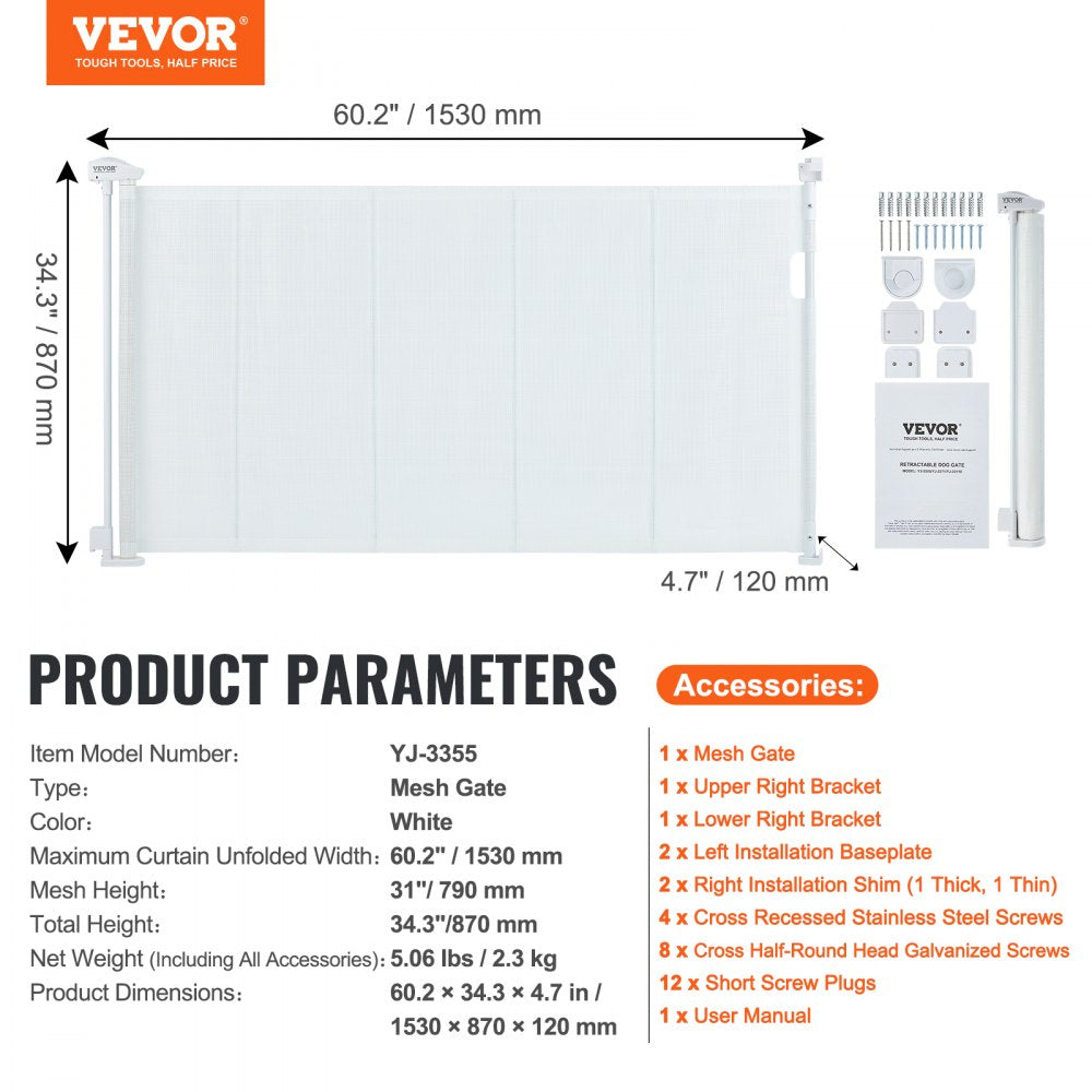 VEVOR Mesh Baby Gate, 34.2