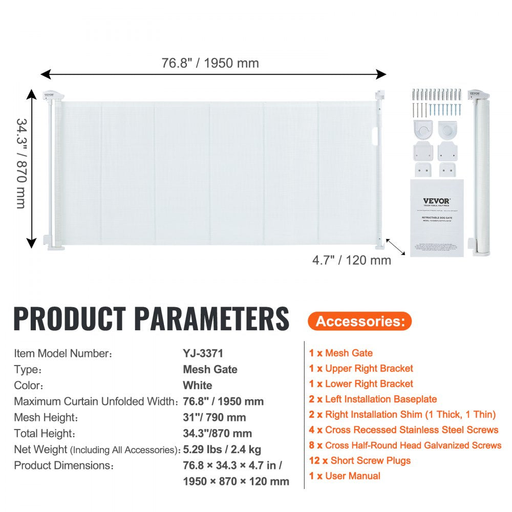 VEVOR Mesh Baby Gate, 34.2
