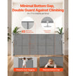 VEVOR Retractable Baby Gate 34 in Tall Extend to 71 in Wide Kids Pets Gray