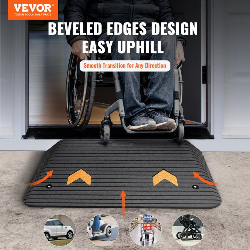 VEVOR Upgraded Rubber Threshold Ramp, 3.5