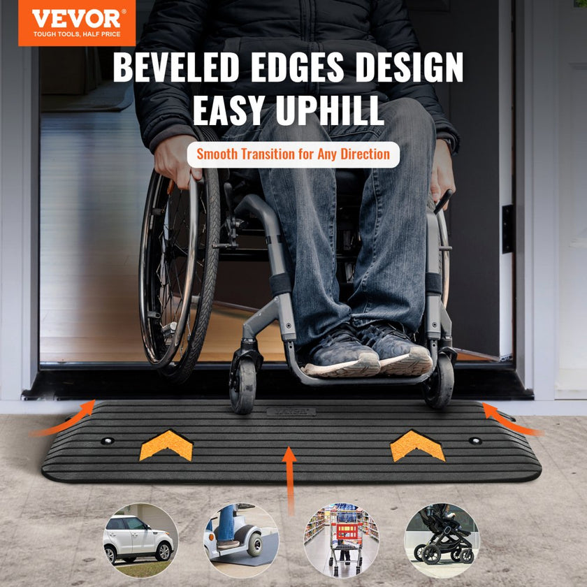 VEVOR Upgraded Rubber Threshold Ramp, 1