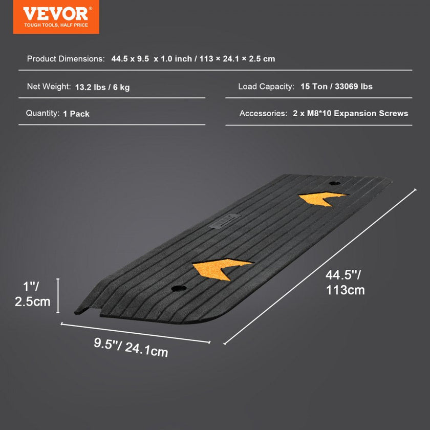 VEVOR Upgraded Rubber Threshold Ramp, 1