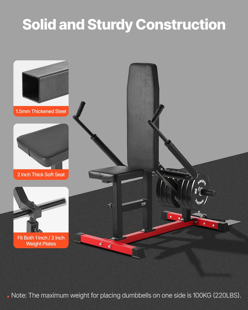 VEVOR Seated Dip Machine Tricep Bicep Press Down Chest Training with Cable Bar