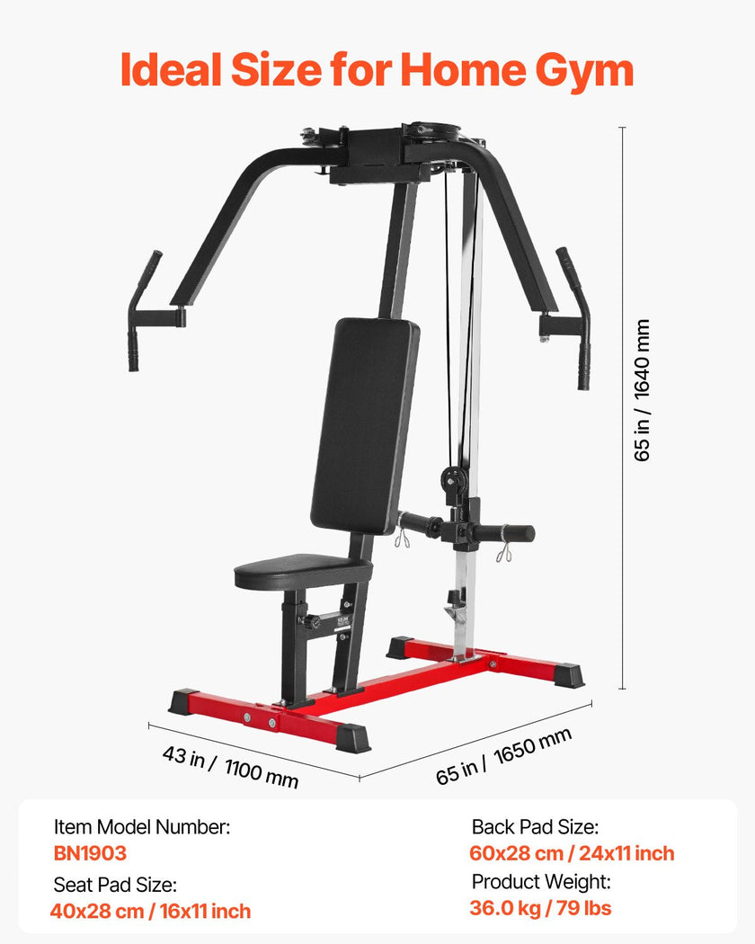 VEVOR Chest Fly Machine Adjustable Fly Reverse Delt Machine Upper Body Workout