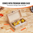 VEVOR Router Bits Set 3 Pieces Carbide Router Bit 1/4 Inch Shank Carrying Case