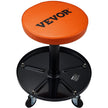 VEVOR Mechanic Stool, 250 LBS Rolling Pneumatic Creeper Garage/Shop Seat, Adjustable Height 16 in-22 in Padded Rolling Workshop Stool with Tool Tray, for Garage, Shop, Auto Repair, Black+Orange