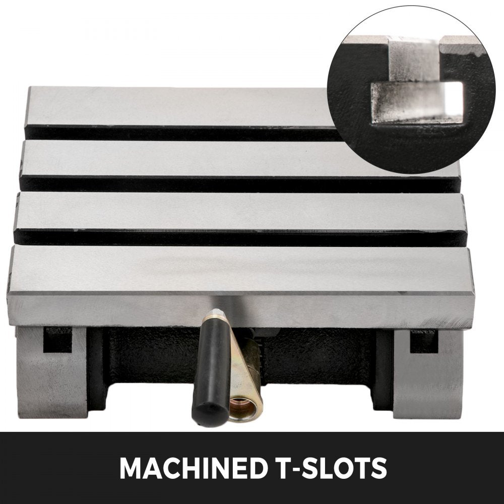 VEVOR Tilting Milling Table 10x7inch Tilting Angle Milling Machine 0-90°Adjustable Swivel Angle Plate with 3 T-slots and an Adjustable Crank Handle Heavy Duty Tilting Milling Machine for Grinding