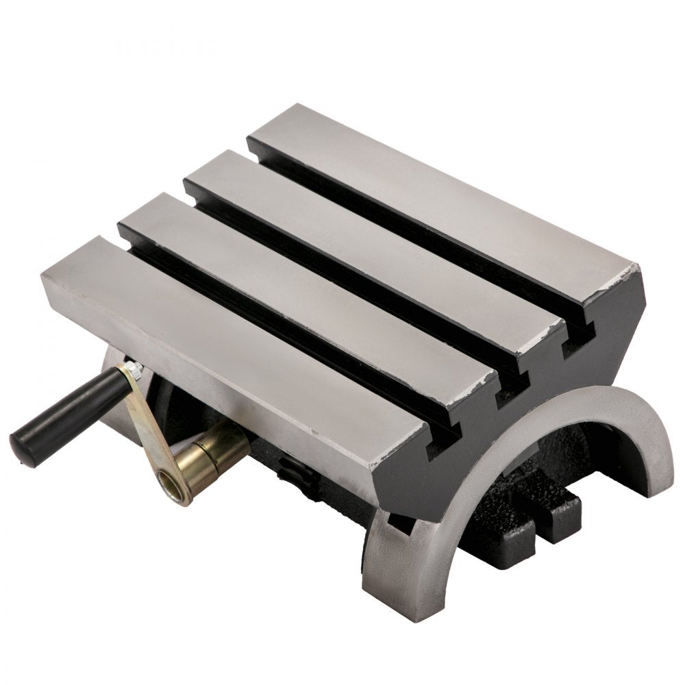 VEVOR Tilting Milling Table 7x5inch Tilting Angle Milling Machine 0-90°Adjustable Swivel Angle Plate with 3 T-slots and an Adjustable Crank Handle Heavy Duty Tilting Milling Machine for Grinding