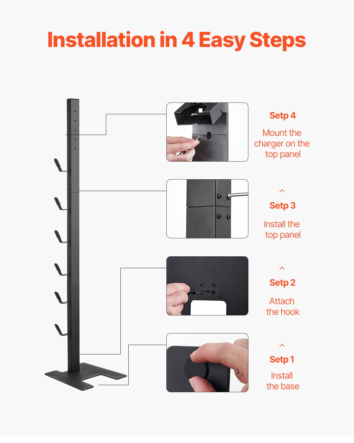 VEVOR Vacuum Stand for Dyson Multi-Models Storage Bracket Holder with 6 Hooks