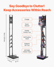 VEVOR Vacuum Stand for Dyson Multi-Models Storage Bracket Holder with 4 Hooks