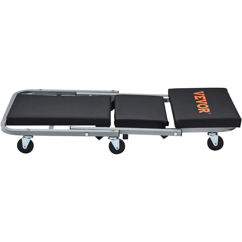 VEVOR Z-Creeper Seat, 2 in 1 Rolling Folding Car Creeper/Stool, 300 lbs Capacity Mechanic Creeper, Low Profile Creeper with 6 pcs Wheels for Garage, Shop, Auto Repair, Lay Down or Sit, Black