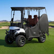 Golf Cart Cover for 2 & 2+2 Passenger Carts, Full Enclosure 600D Waterproof Oxford Fabric Cover with Clear PVC Windshield, Roll-Up Doors & Windproof Straps