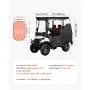 Golf Cart Cover for 2 & 2+2 Passenger Carts, Full Enclosure 600D Waterproof Oxford Fabric Cover with Clear PVC Windshield, Roll-Up Doors & Windproof Straps