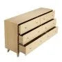 6 Drawer Dresser, Modern Wooden Storage Chest with Metal Handles & Anti-Tip Device, Light Wood