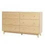 6 Drawer Dresser, Modern Wooden Storage Chest with Metal Handles & Anti-Tip Device, Light Wood