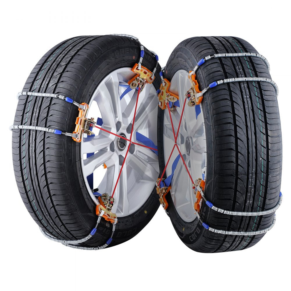 VEVOR 8 PCS Snow Chains Tire Width 9.2-11.2in/235-28mm for Car/Pickup/SUV/Truck