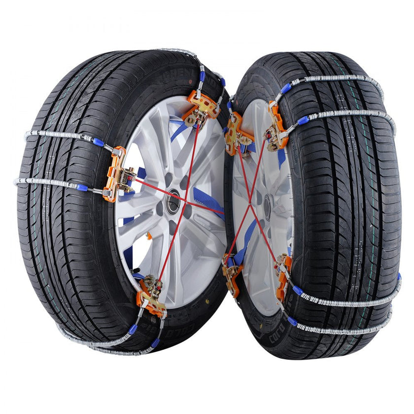 VEVOR 8 PCS Snow Chains Tire Width 9.2-11.2in/235-28mm for Car/Pickup/SUV/Truck