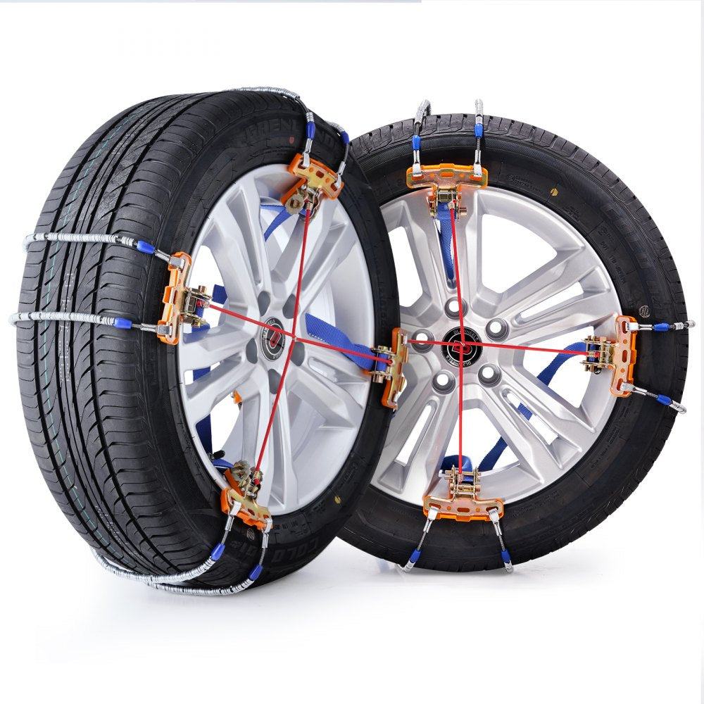 VEVOR 8 PCS Snow Chains Tire Width 9.2-11.2in/235-28mm for Car/Pickup/SUV/Truck