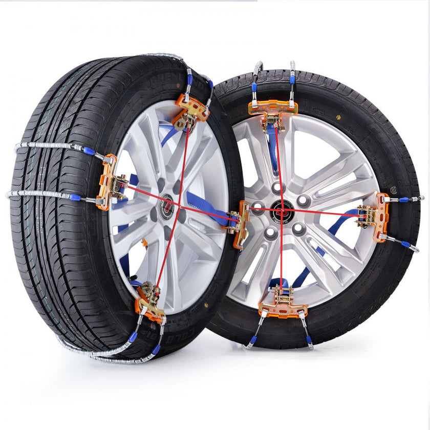 VEVOR 8 PCS Snow Chains Tire Width 9.2-11.2in/235-28mm for Car/Pickup/SUV/Truck