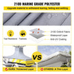 VEVOR T-Top Boat Cover, Fit for 22\'-24\' Boat, Heavy Duty 600D Marine Grade Oxford Hard Top Cover, UV Resistant Waterproof Center Console Boat Cover w/ 2 Support Poles and 7 Wind-Proof Straps, Gray