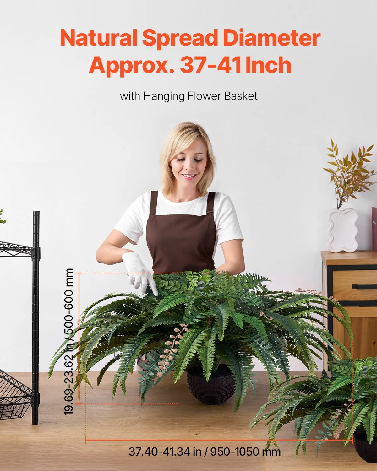 VEVOR Artificial Boston Fern Large Plastic Fern 80 Branches Indoor Outdoor Decor
