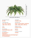 VEVOR Artificial Boston Fern Large Plastic Fern 80 Branches Indoor Outdoor Decor