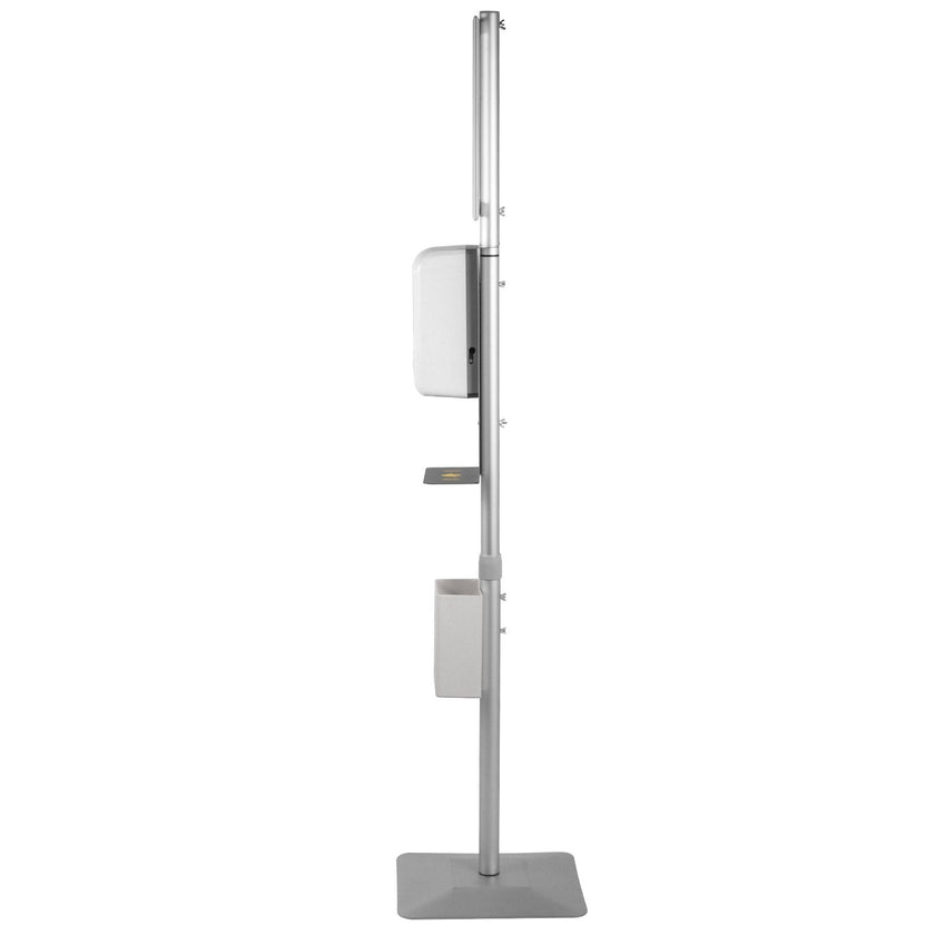 VEVOR Automatic Hand Dispenser with Stand, Infrared Sensing Sanitizing Station with Signboard & Tissue Box, 1000 mL Hand Sanitizer Dispenser, 55''-63'' H Hand Sanitizer Stand for Home & Public Areas
