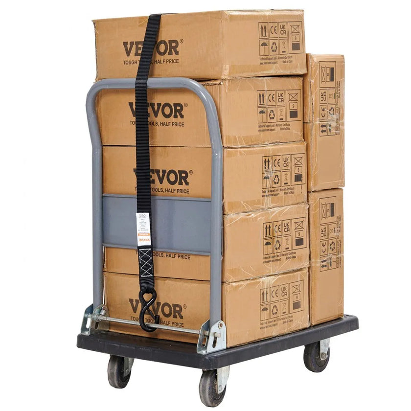 VEVOR Ratchet Tie Down Straps (4PK), 5208 lb Max Break Strength, Includes 4 Premium 1.6