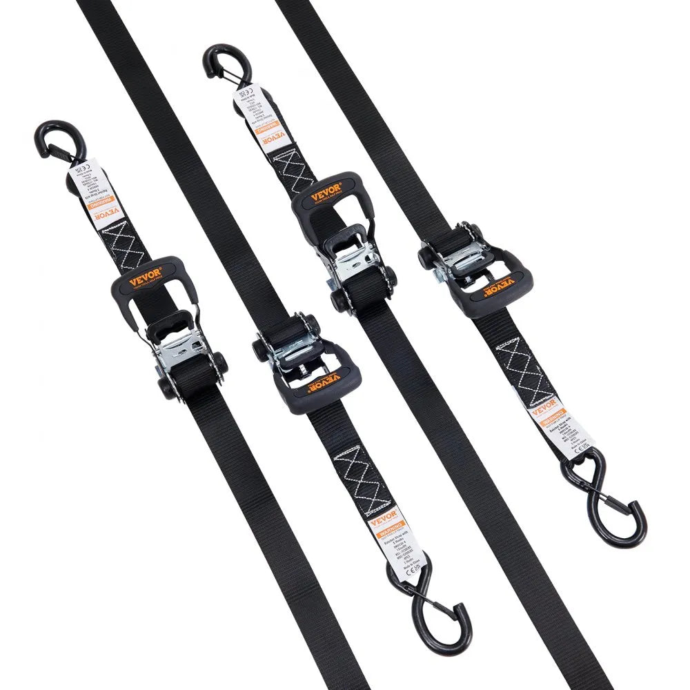 VEVOR Ratchet Tie Down Straps (4PK), 5208 lb Max Break Strength, Includes 4 Premium 1.6