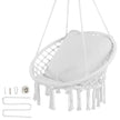 VEVOR Hammock Swinging Chair Macramé Hanging Chair with Cushion Indoor & Outdoor